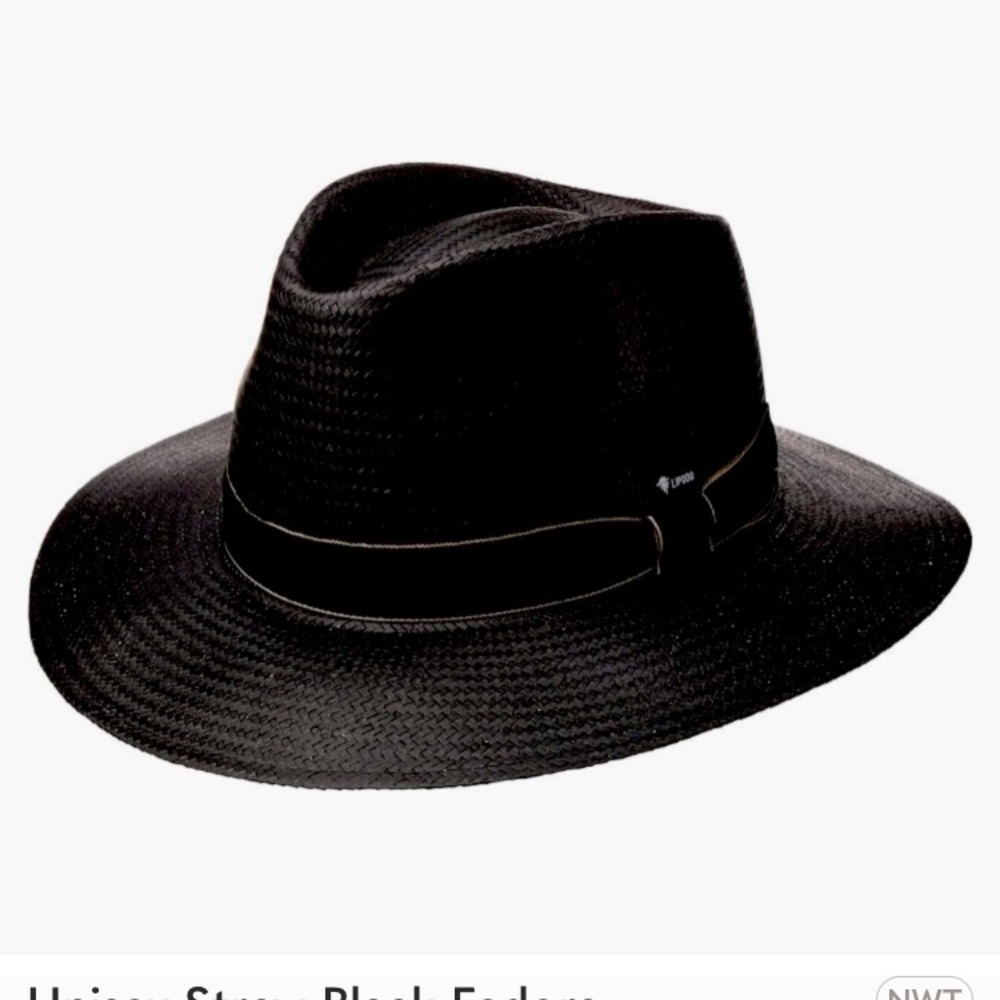 Sleek Black Fedora with Textured Finish